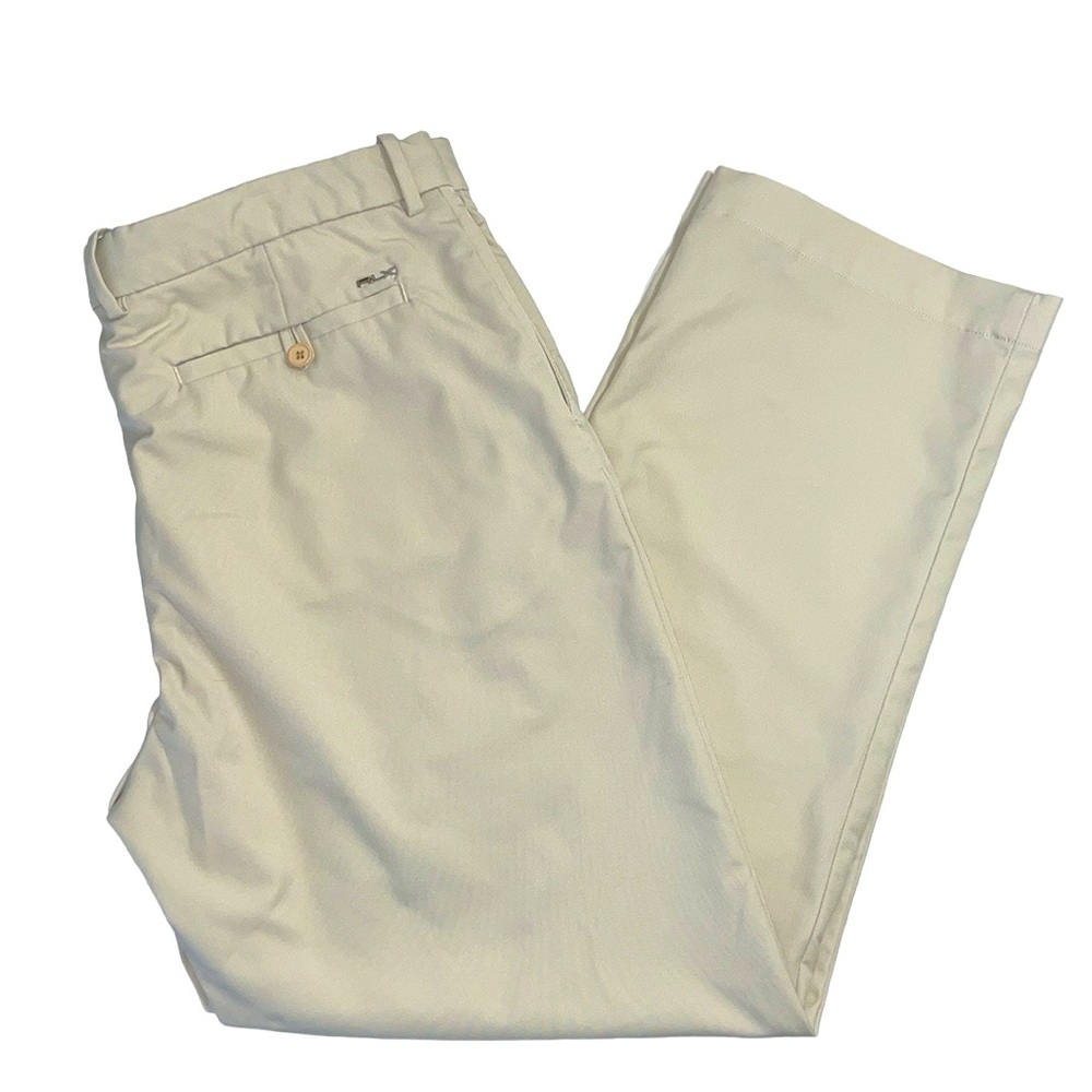 RLX Ralph Lauren‎ men’s Size 36 flat front stone / light khaki casual pants.